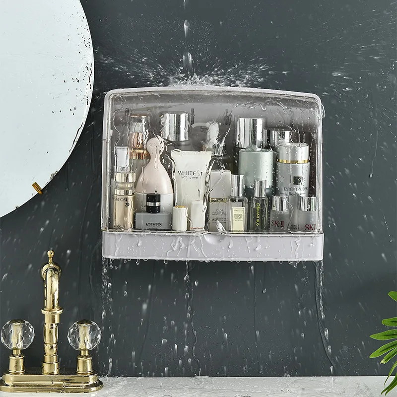 Настенная Водонепроницаемая стойка для хранения косметики органайзер на кухне |