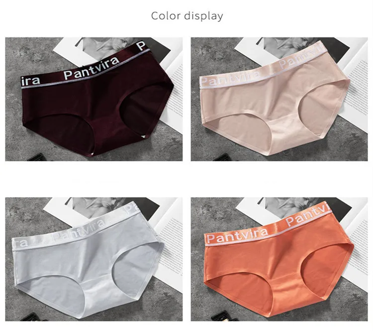 

3-piece underwear sports running underwear ice silk seamless cotton crotch women's underwear comfortable high-end student sexy