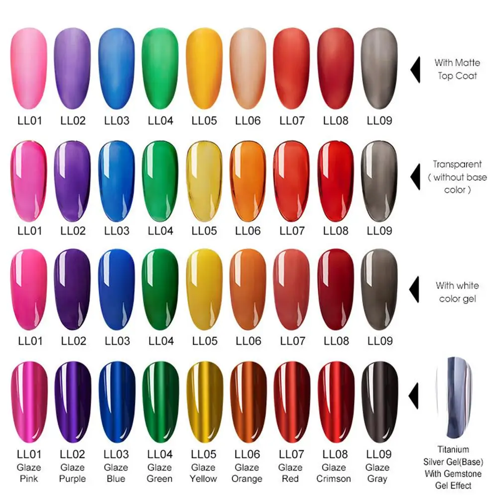 Новый Опаловый стеклянный лак для ногтей Желейный Янтарный гель Радужный