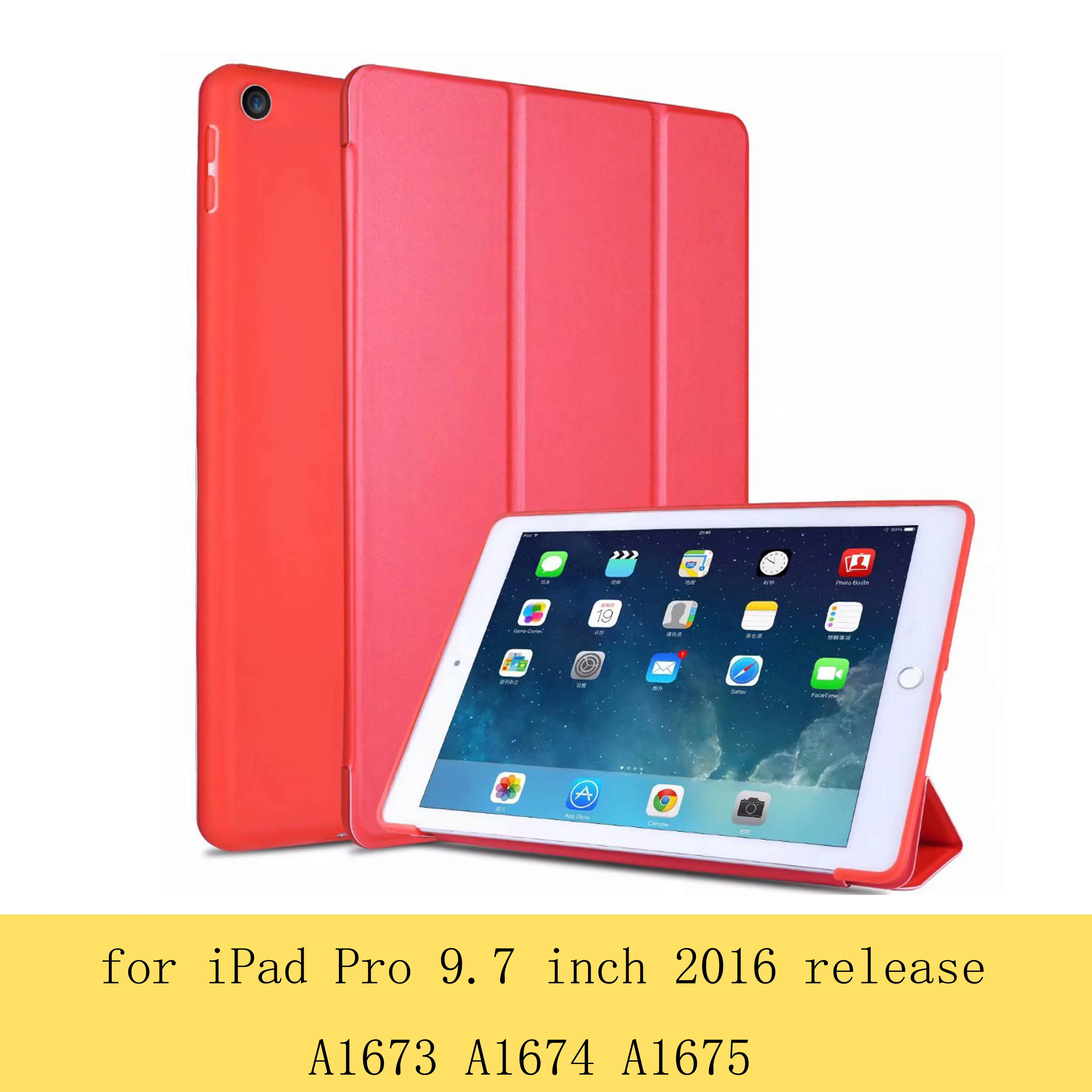 Чехол для ipad 9,7 дюймов 6th 'Pro 9,7 'для ipad 2 3 4: A1822A1954'A1673'A1396 сотовой сеткой из мягкой оболочки Smart sleep из искусственной кожи - Цвет: Pro 9.7  Red