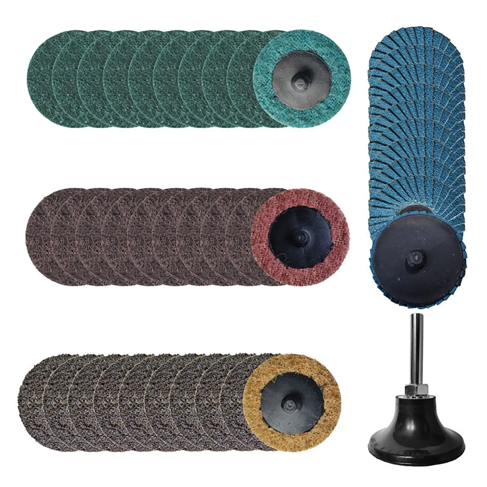 42Pcs Sanding Discs Set 2 inch Quick Change with 1/4 Holder Surface Conditioning for Die Grinder | Инструменты