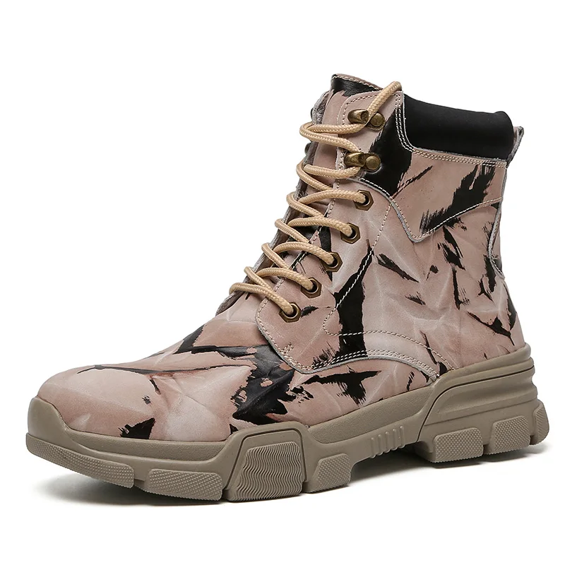 

Fashion Genuine leather men boots Cow Leather Shoes Men snow Boots Handmade warm Ankle boots for Men Winter boots with fur