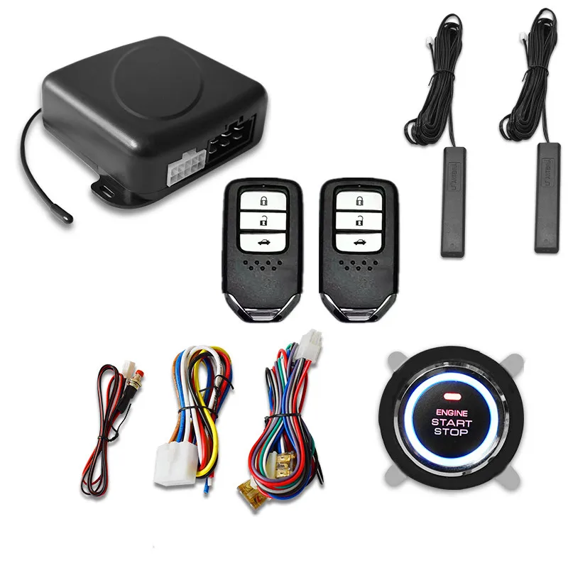 

Автомобильный пульт дистанционного управления PKE автомобильный бесключевой доступ запуск двигателя система сигнализации кнопка дистанционного запуска и остановки автомобиля