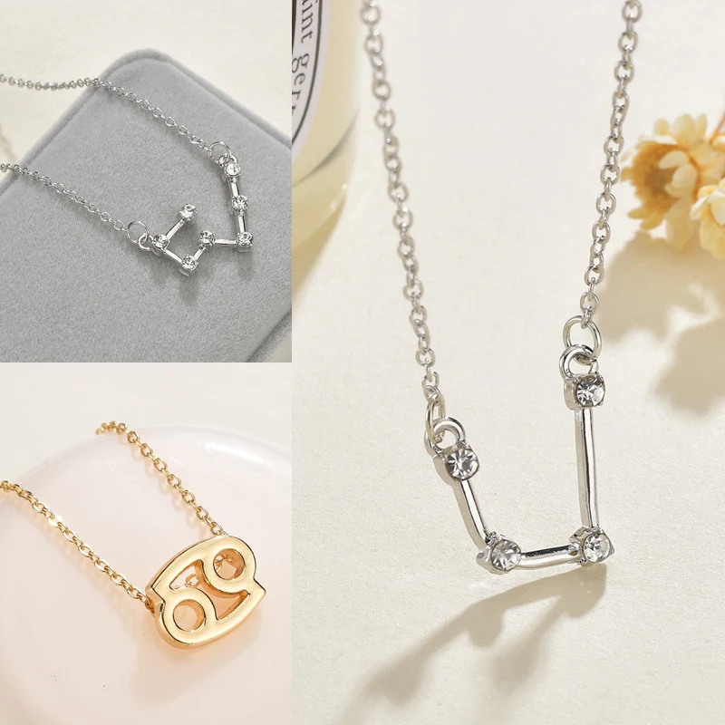 12 Созвездие подвеска ожерелье звезды Знаки зодиака Овен Pisces чокер для женщин AAA