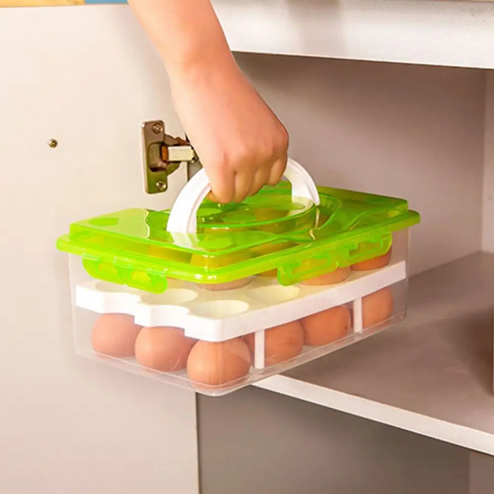 

24 Grid Egg Box Food Container Convenient Storage Boxes Double Layer Durable Multifunction Crisper Kitchen Product