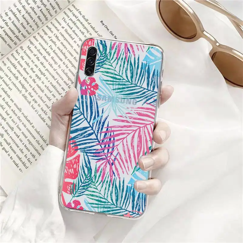 

flower leaf pattern beauty Phone Case Transparent for Samsung A71 S9 10 20 HUAWEI p30 40 honor 10i 8x xiaomi note 8 Pro 10t 11
