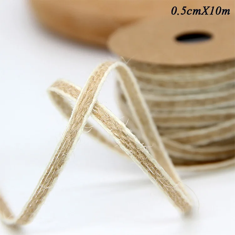 10m ribbon LAPHIL 2 м 5 см лента из натуральной джутовой мешковины с кружевом деревенские Свадебные украшения Винтажные джутовые Hessain ленты рулоны вечерние принадлежности - Цвет: 10m ribbon