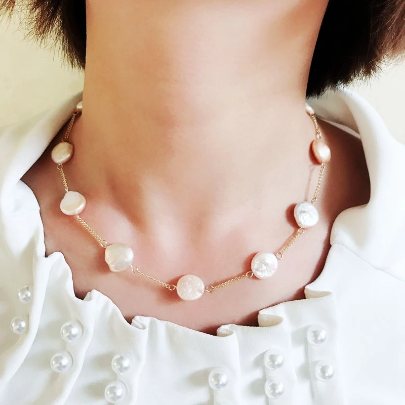 

Freshwater-pearls Necklace Irregular For Female Girls
