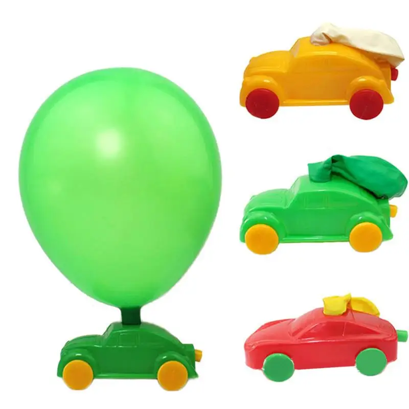 

Random Color DIY Balloon Powered Car Recoil Force Science Technology Experiment Students Toys Car Power Inertia Toy