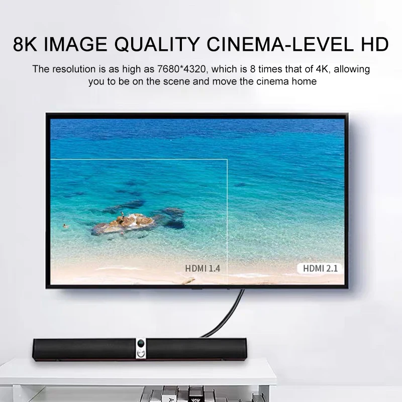 3 м 8K HDMI совместимый кабель высокоскоростной 2 1 позолоченный HD для подключения к