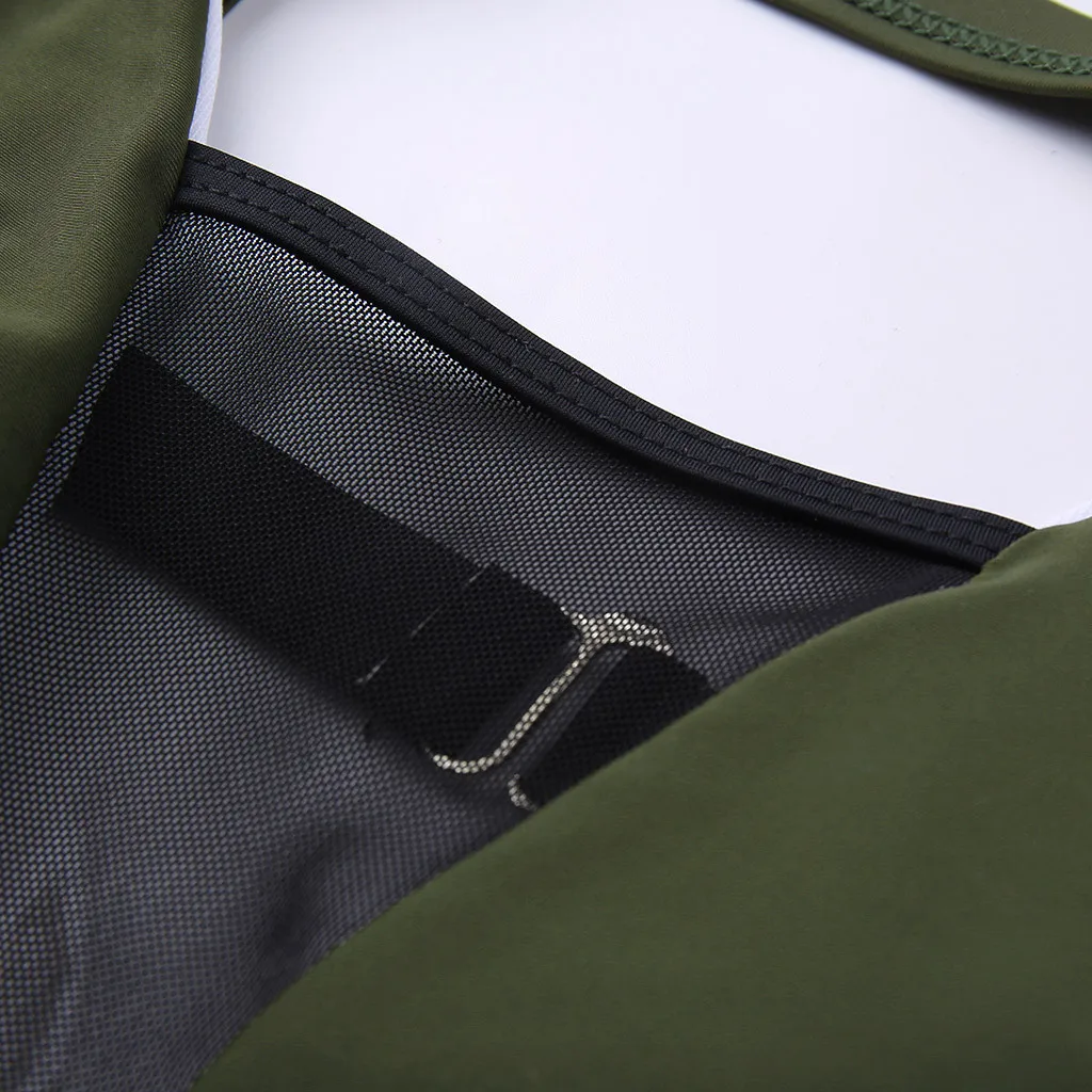 Сетчатый купальник с глубоким v-образным вырезом чистый цвет открытая спина