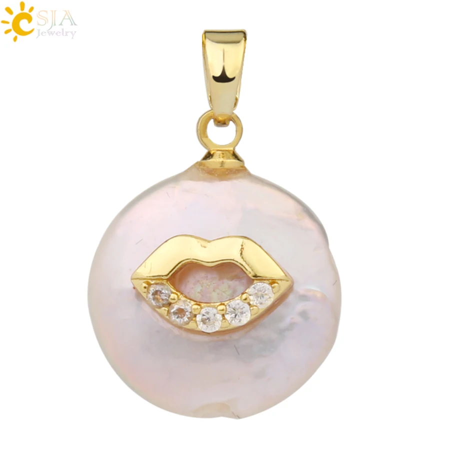 Pendant-O Csja кулон из пресноводного жемчуга, крошечное ожерелье из бисера, сердце из фианита подвески в форме цветов для детей, милое колье для девочек, модные украшения, G213 - Окраска металла: Pendant-O