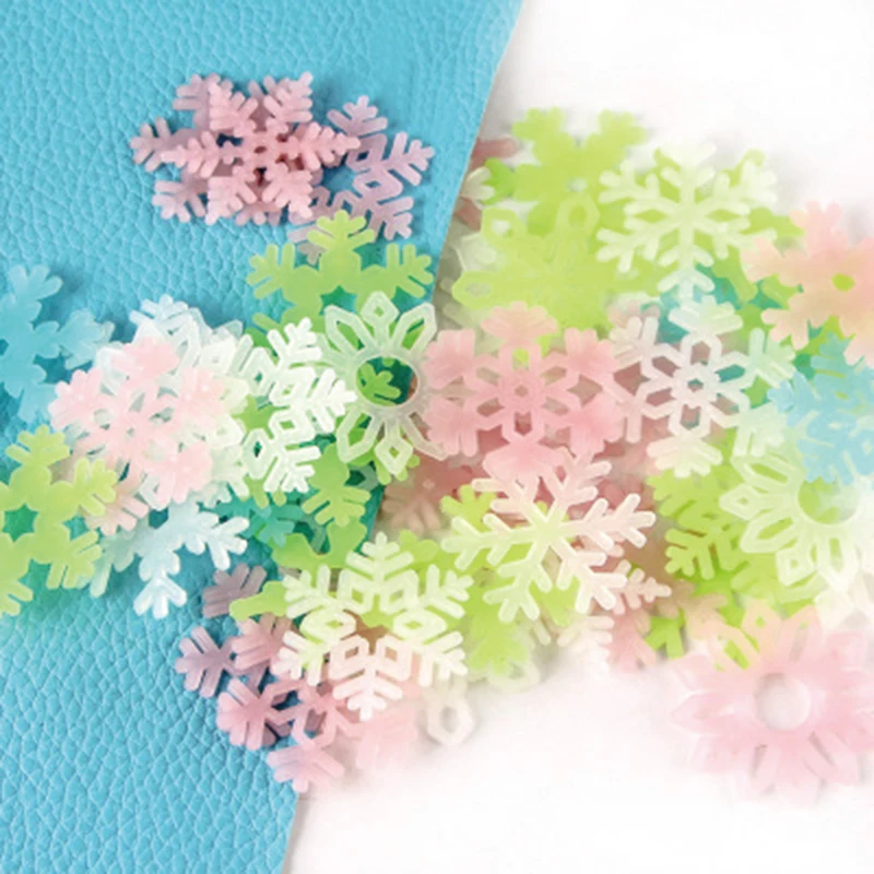 50 шт. красочные светящиеся настенные стикеры снежинки Рождественский день деко