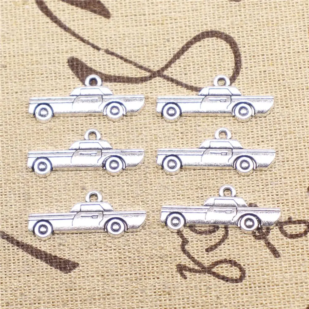 

Supplies For Jewelry Making 20pcs 27mm Antique Silver Color Car Charms