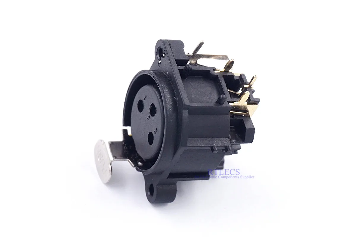 2 шт. 3-полюсное Горизонтальное позолоченное гнездо с прямоугольными сквозными