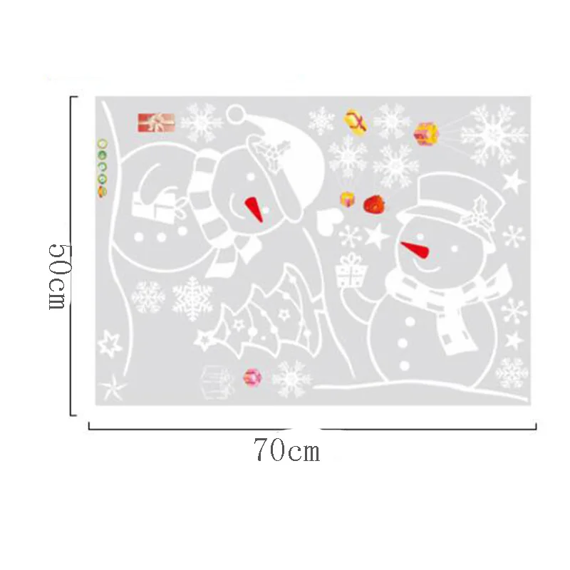 

2021 New Year Merry Christmas Decorations For Home Snowman Hut Wall Sticker Shop Window Glass Decoration PVC Sticker