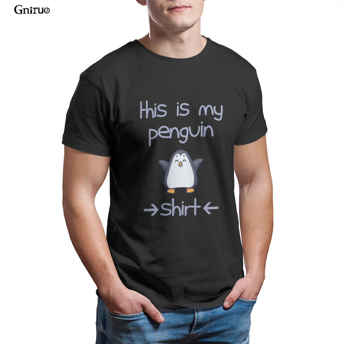 

Wholesale Pinguin shirt Unisex Tri-Blend T-Shirt Couples Short Sleeve Summer Vintage Tees 96709