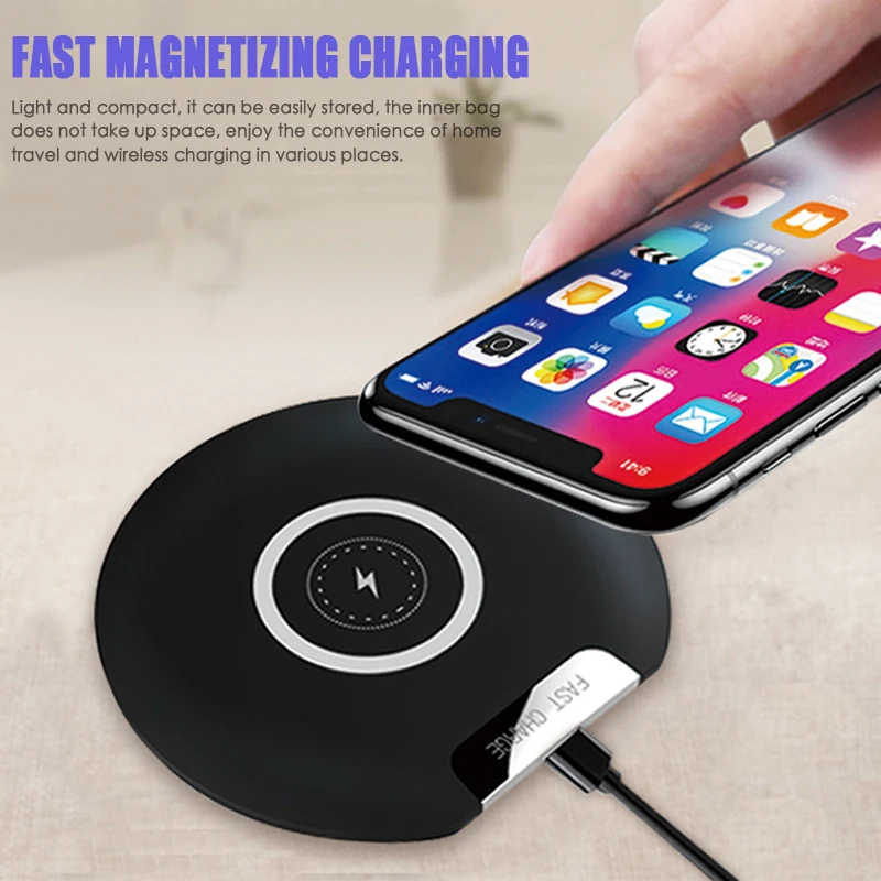 FDGAO 10 Вт Быстрое беспроводное зарядное устройство для IPhone X XR XS Max 8 Plus Qi Quick Charge для samsung Note 9 8 S8 S9 S10 Xiaomi Charging Pad