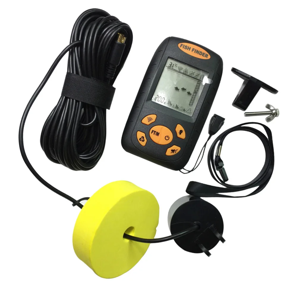 

Fish Finder Fish Detector Ultrasonic Cable Cluster Shoal Of Fish Finder Fishfinder Fisher 30-1000MHZ without Battery (Black)