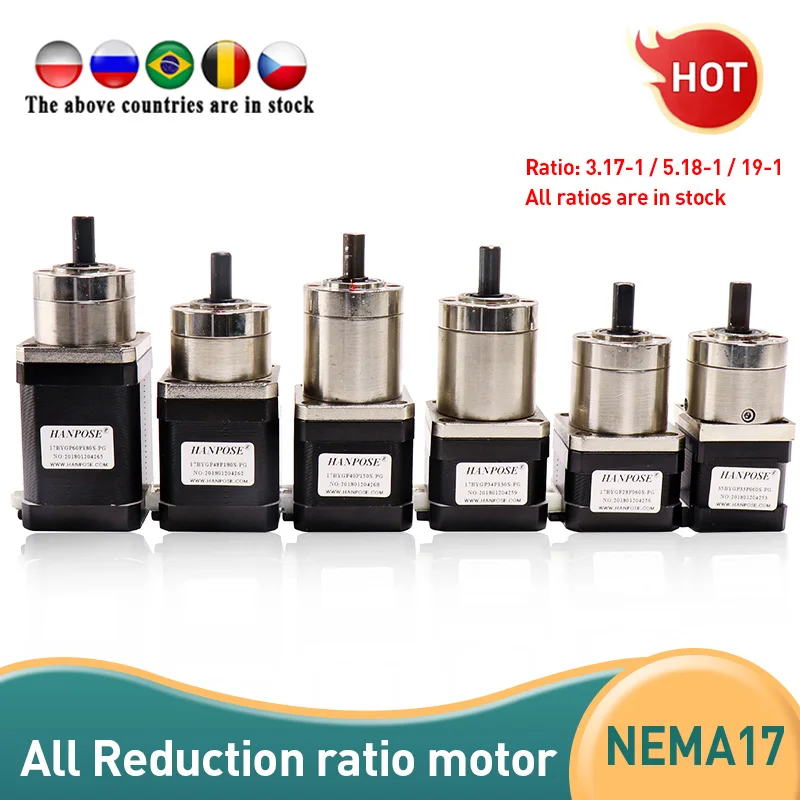 Nema17 шаговый двигатель планетарный редуктор 17HS2408S PG все соотношение мотор