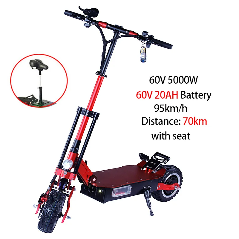 5000W 60V20AH Red 5000 Вт Электрический скутер 95 км/ч высокая скорость 38,5 Ач скейтборд бездорожье Patinete Electrico Adulto Escooter Электрический длинный Ховерборд - Цвет: 5000W 60V20AH Red