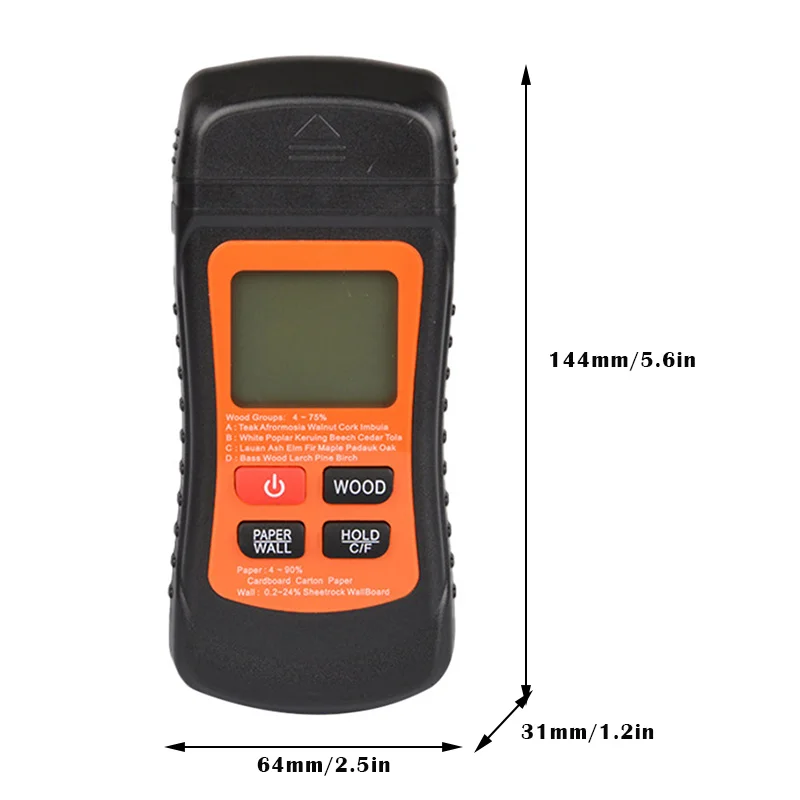 

Two Pins Digital Wood Moisture Meter Paper Humidity Tester Wall Hygrometer Timber Damp Detector FOU99