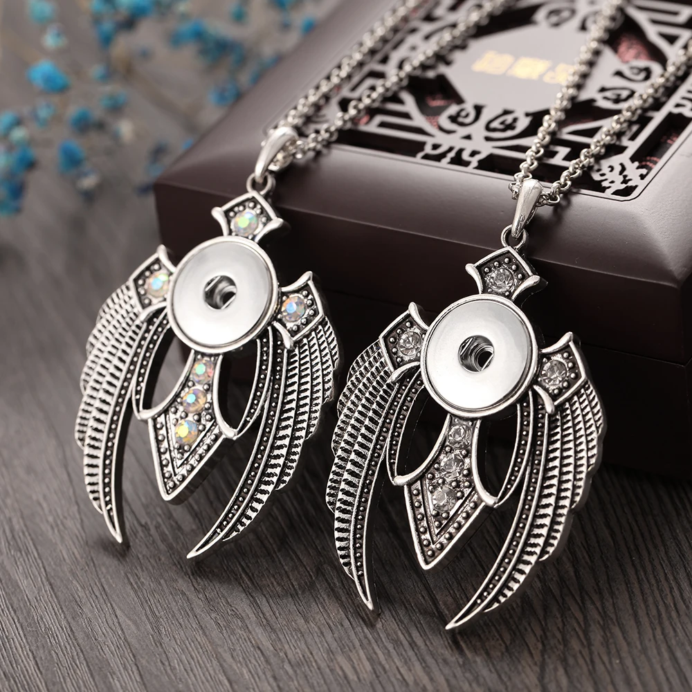 Новое цветочное ожерелье с кнопкой Chians винтажное металлическое подвеской 18 мм 20