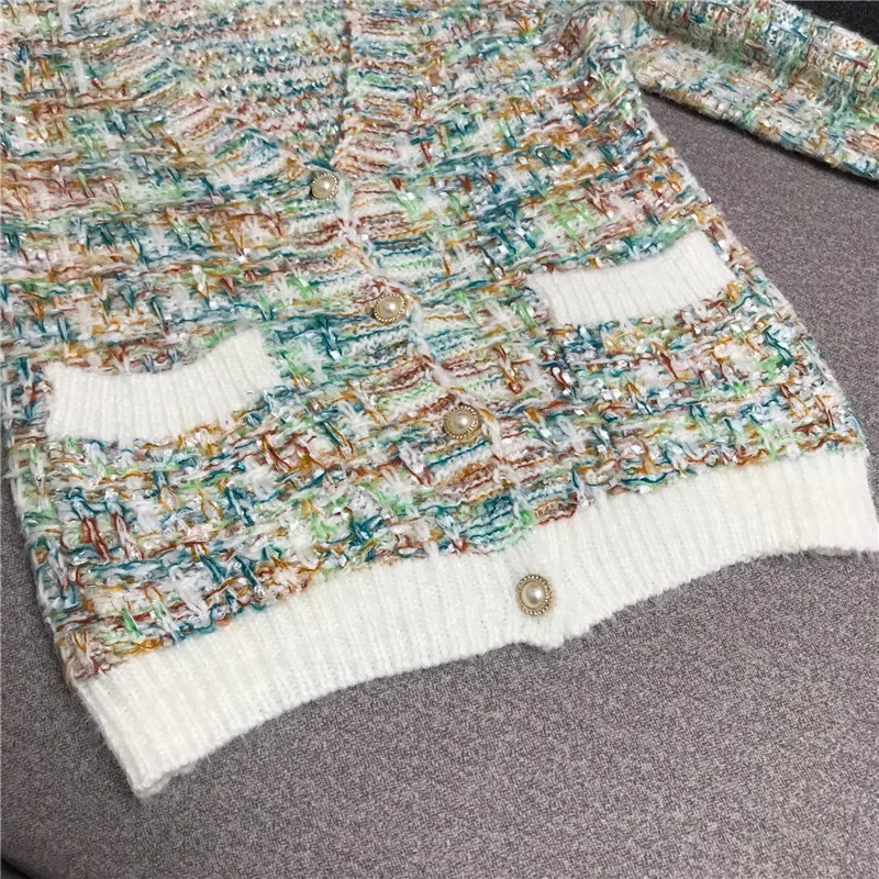 Роскошный дизайнерский брендовый вязаный свитер для женщин винтажный Свободный