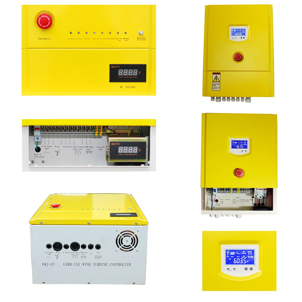 High Efficiency 220V 380V 3KW 5KW 10KW 20KW 30KW Waterproof Wind Turbines Generator Charge Controller Regulator With Dump load |