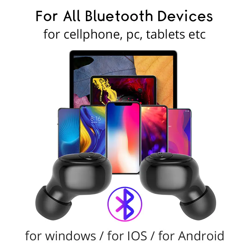 Спортивные Беспроводные наушники TWS Bluetooth 5,0, гарнитура, наушники 3500 мА/ч, зарядный держатель для samsung a50 s8 iPhone 7 Plus Umidigi mi9