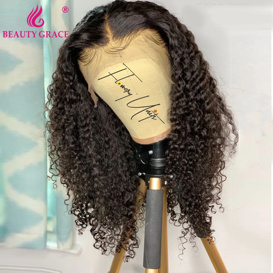 

30 Inch Afro Kinky Curly Lace Front Human Hair Wig Wavy And Wet T Part Brown Lace Frontal Wigs For Women Glueless Closure Wig