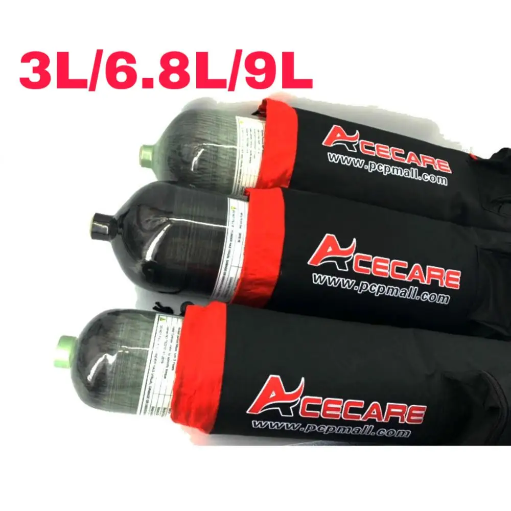 Verkaufen Acecare Scuba Tank 3L/6.8L/9L Carbon Faser Zylinder PCP Paintball Tank 4500psi Für HPA Druck Luftgewehr/ Airsoft Mit Bagpack