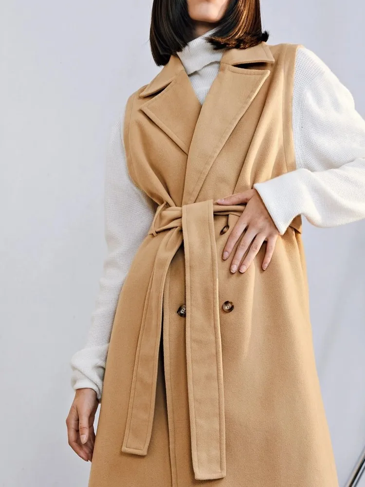 Ранняя зима имитация кашемира женский жилет 2021 новый элегантный двубортный