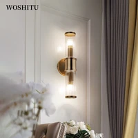 nordic led wall lamp for living room bedroom decor copperblack wall sconce lamp bedroom night lamp wall mirror lighting fixture