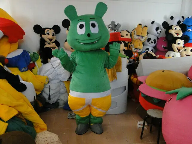 

Short Plush Green Mascot Cute Bear Cartoon Doll Halloween Cosplay Ball Christmas Easter Dress Up Mascot Costume