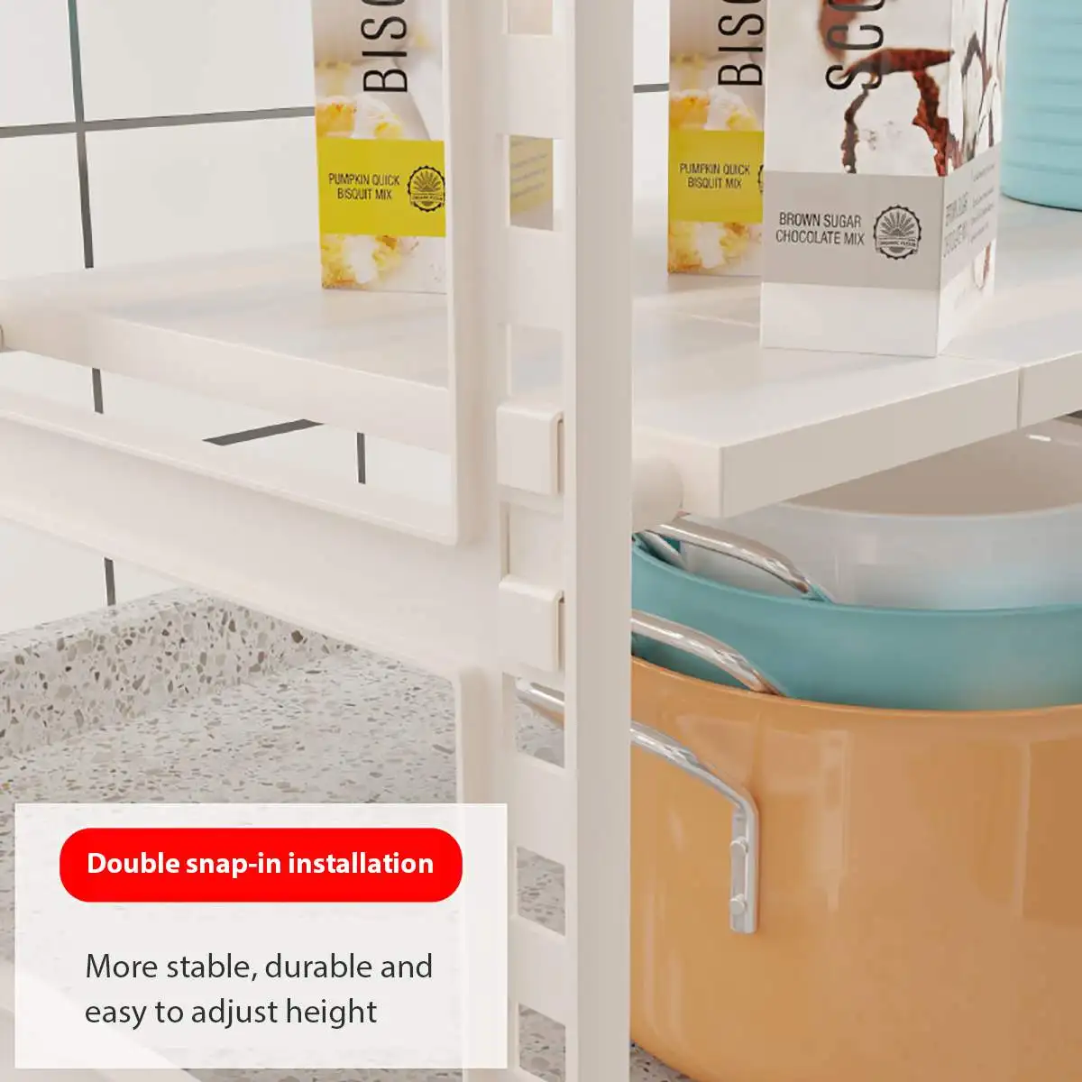 

Adjustable 2 Tier Under Sink Shelf Kitchen Storage Organize Rack with Drawer Expandable Shelf Storage Organizer For Kitchen