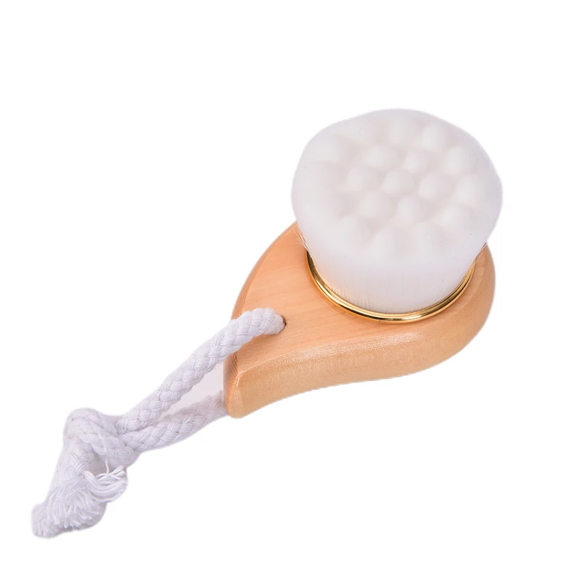 

Wooden Facial Clean Brush Deep Pore Clean Wash Face Comma Brush Soft Fiber Mild And Non Irritating Cleaning Brush
