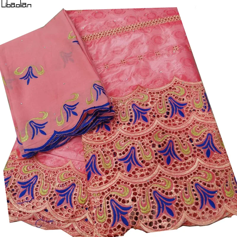 

hot selling african bazin riche fabric 2020 cotton brode bazin brode high quality nigerian gele headtie 7yards/pcs G27-26