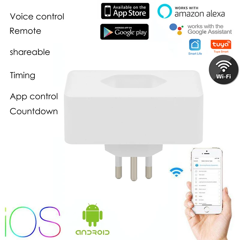 

Brazil Smart Socket WIFi Smart Plug Tuya SmartLife Power Timer Voice Control 10/16A Adpater Work With Alexa Google Home