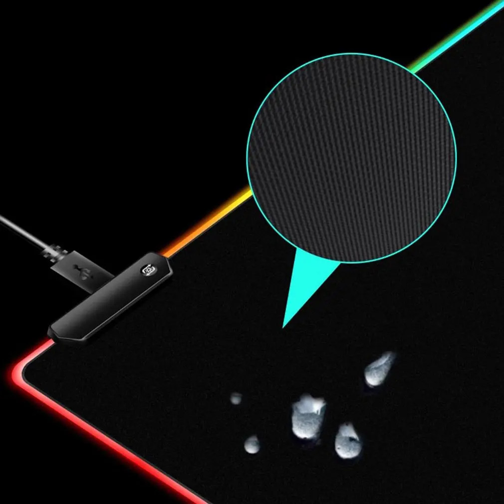 

LED Light Gaming Mouse Pad RGB Keyboard Cover Non-Slip Rubber Base Computer Carpet Desk Mat PC Game Mouse Pad 350*250*4mm