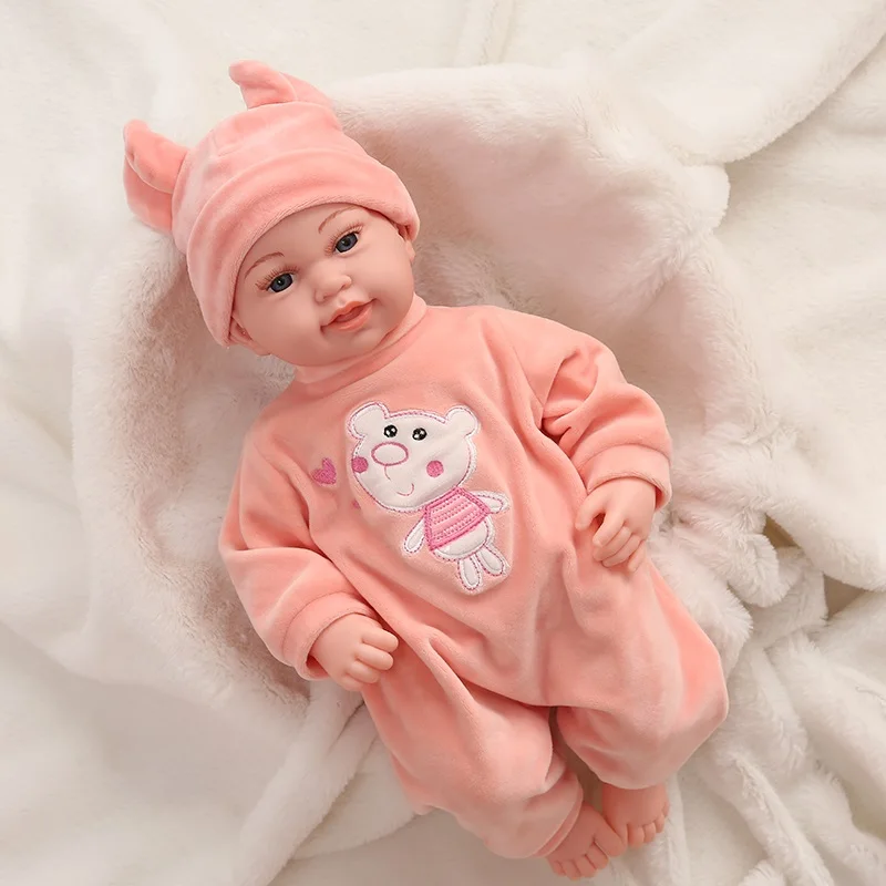 

45CM Lifelike Reborn Toddler Baby Dolls Plush Stuffed No Function Bebe Reborn Soft Silicone Face Toys Black Skin Cute Doll Gifts