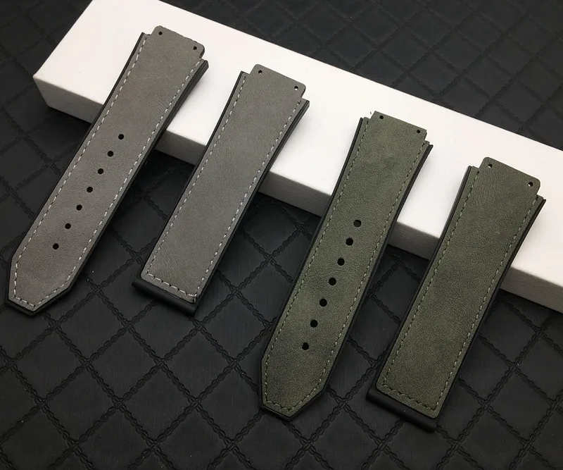 Ремешок силиконовый для наручных часов браслет из натуральной кожи Крейзи Хорс 25