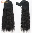 MEIFAN синтетическая бейсбольная кепка с цветком маргаритки в стиле хип-хоп удлинитель парика с чернойбелой регулируемой бейсбольной кепкой волнистая вьющаяся шляпа парик