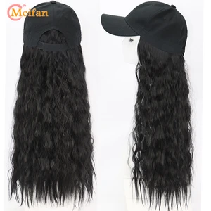 MEIFAN синтетическая бейсбольная кепка с цветком маргаритки в стиле хип-хоп удлинитель парика с чернойбелой регулируемой бейсбольной кепкой волнистая вьющаяся шляпа парик