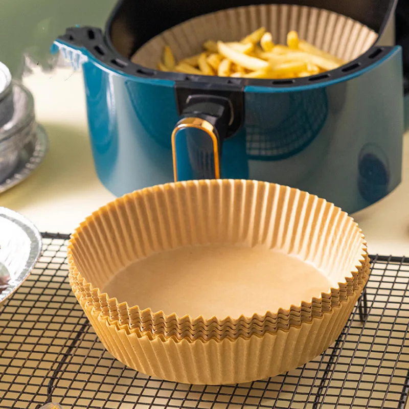

100PCS Air Fryer Paper Liner 16cm Disposable Non-Stick Parchment Microwave Baking Barbecue Paper Tray Kitchen Food Oil Absorber