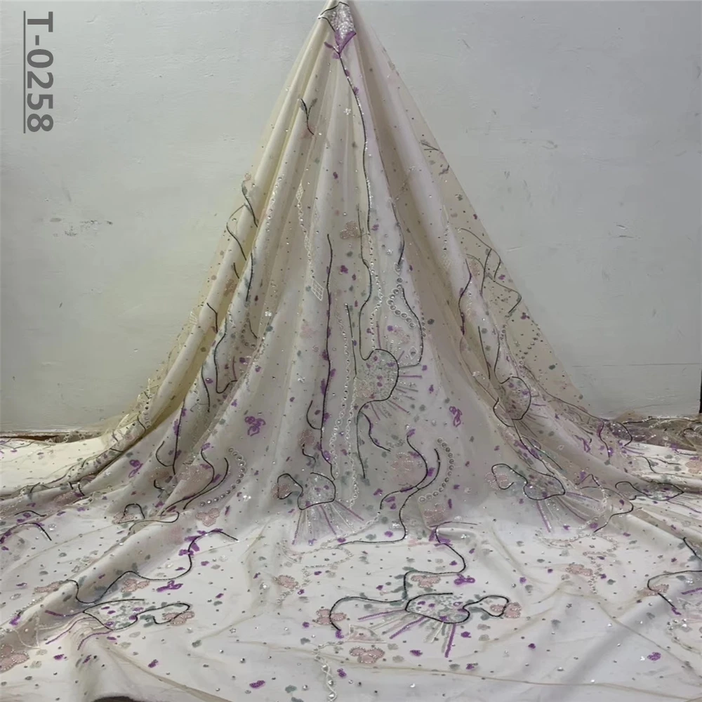 Золотая африканская французская кружевная ткань из бисера последние 2020 с