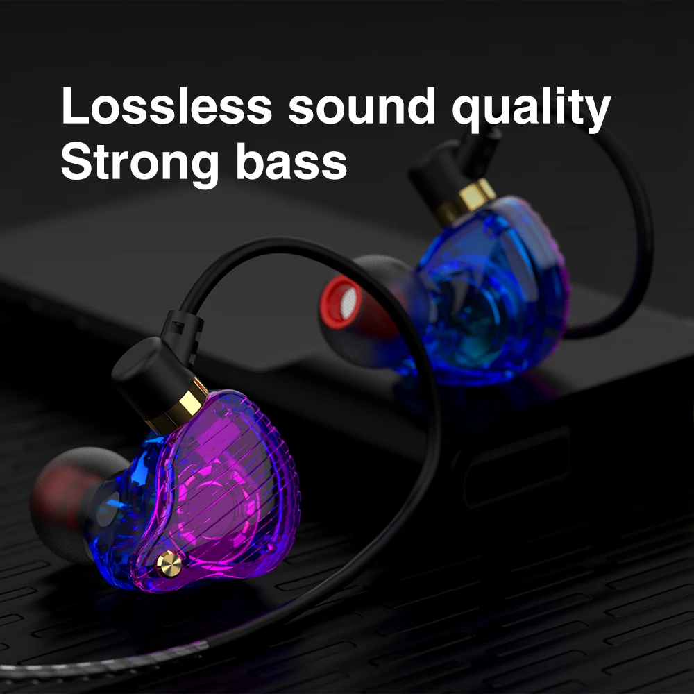 QKZ SK3 наушники с двойным драйвером стерео Бас спортивные для бега HIFI монитор