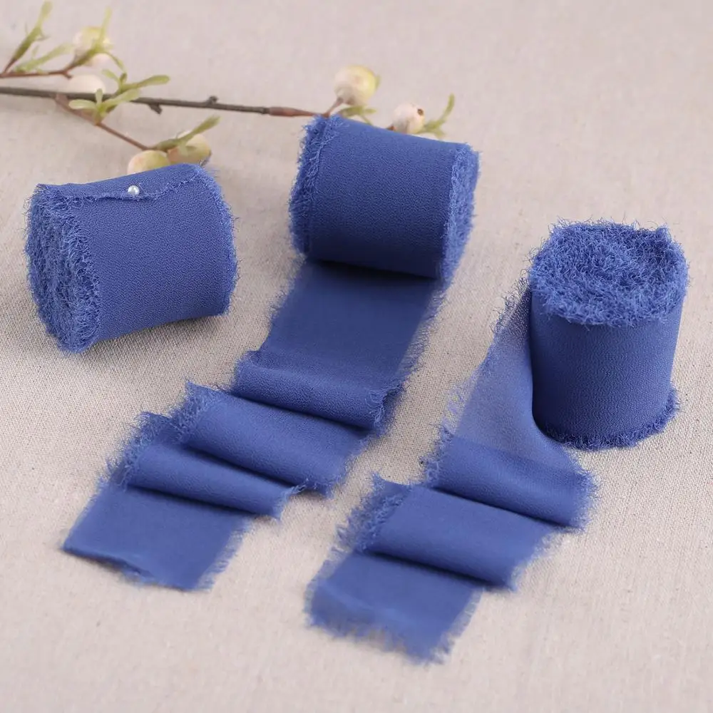 Шифоновая лента ручной работы с бахромой для свадебных приглашений букетов