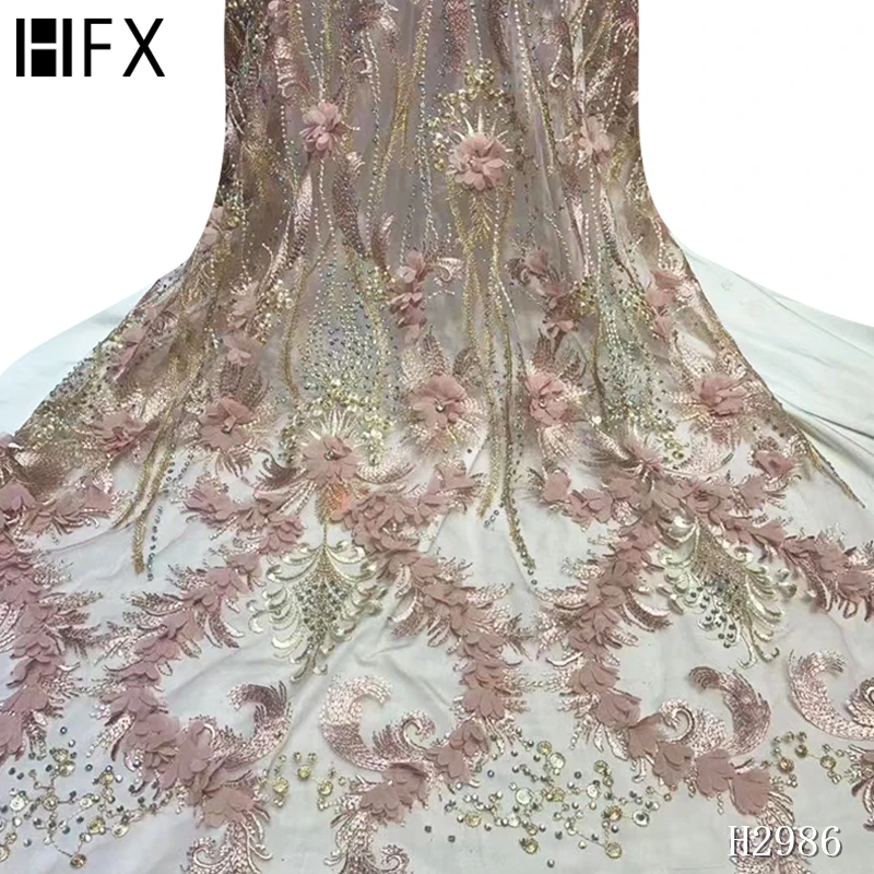 Французское цветочное кружево 3D для вечернего платья кружевная Тюлевая ткань с