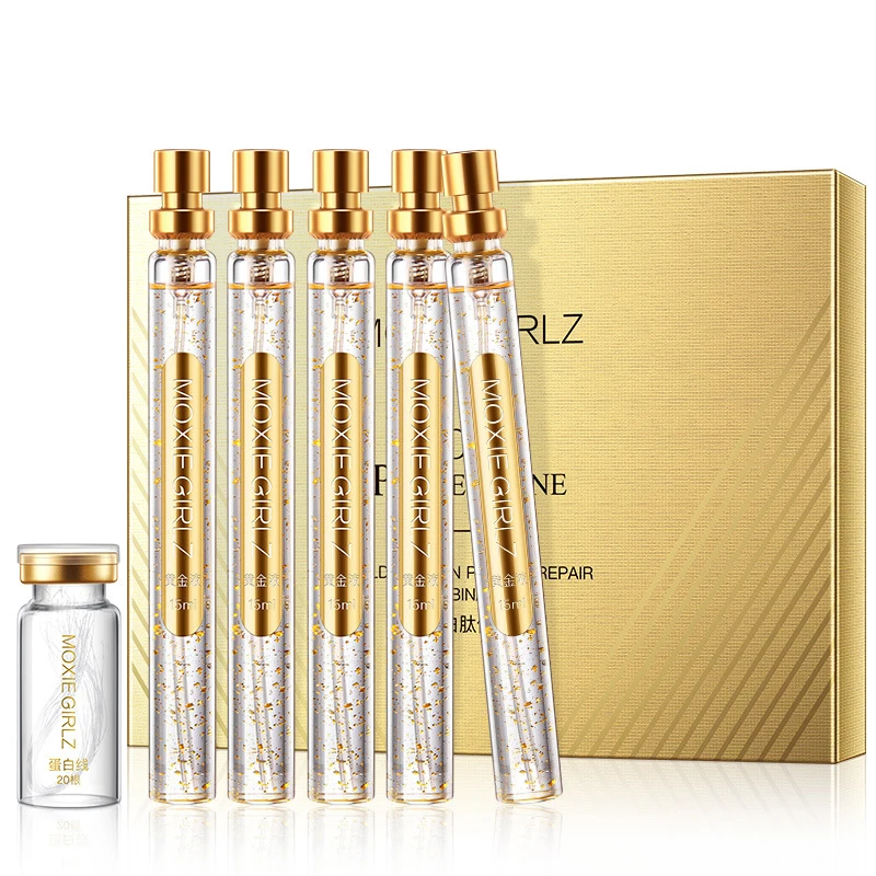 

Gold Protein Peptide Essence Set Firming Skin Anti-wrinkles Skin Care Golden Protein Lines Pure Collagen Whitening Face Serum